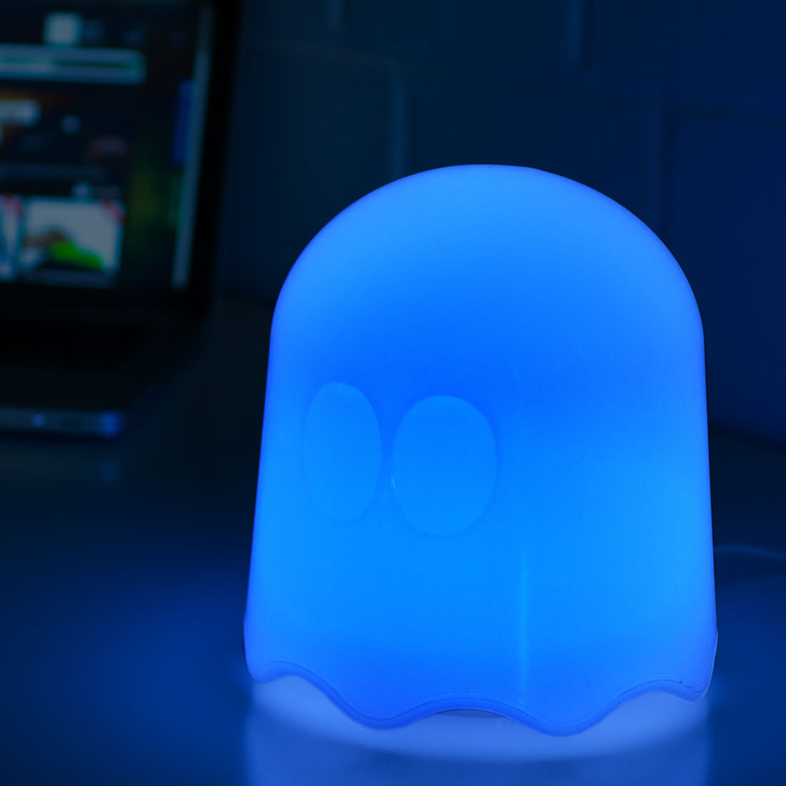 Pac-Man Lampe blau